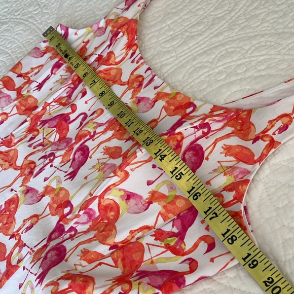 Pappagallo Cotton Flamingo Print Dress Sleeveless Womens 12  Pink Party Sundress - Picture 8 of 17